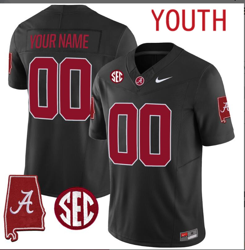Youth Alabama Crimson Tide Vapor Limited black Custom 2024 Nike NCAA Jersey 2->customized nfl jersey->Custom Jersey